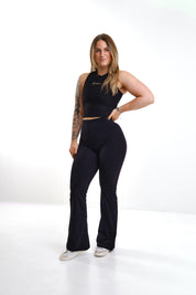 Clean Flared Tights Black