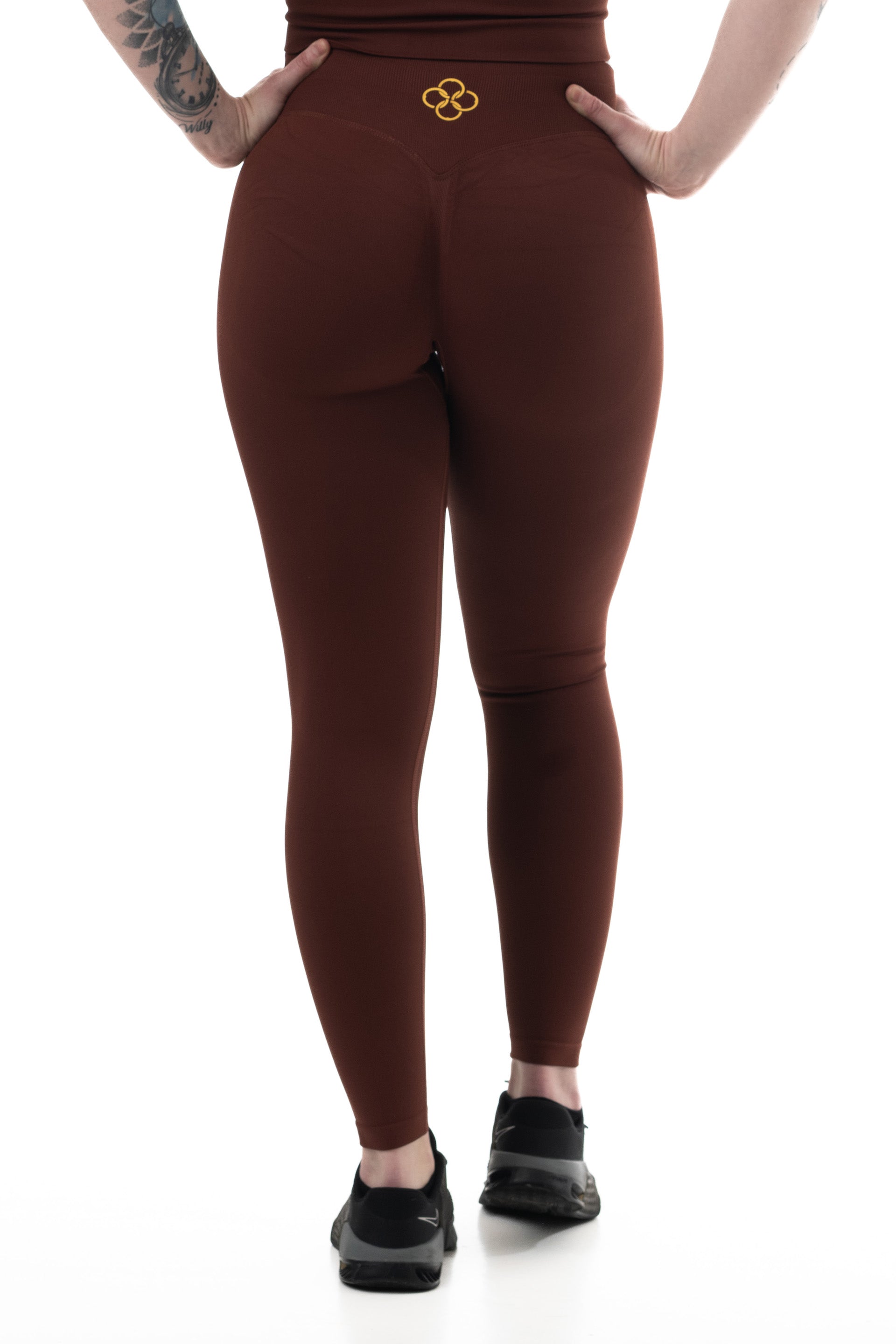 Vision Seamless Scrunch Tights Rust