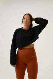 Passion Black Långärmad crop top