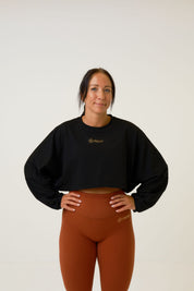 Passion Black Långärmad crop top