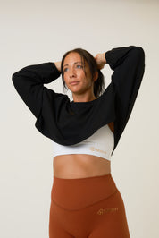 Passion Black Långärmad crop top